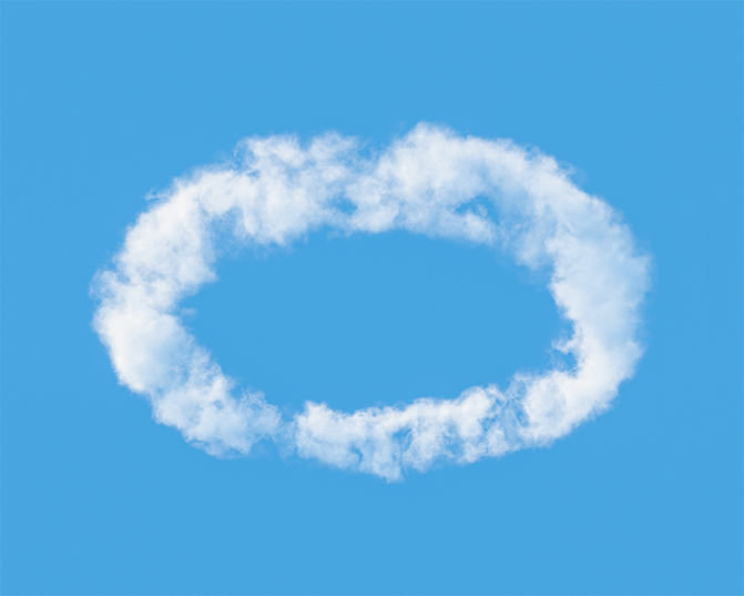Clouds in shape of a halo.